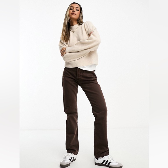 & Other Stories Mock Neck Sweater in Beige - Picture 3 of 4